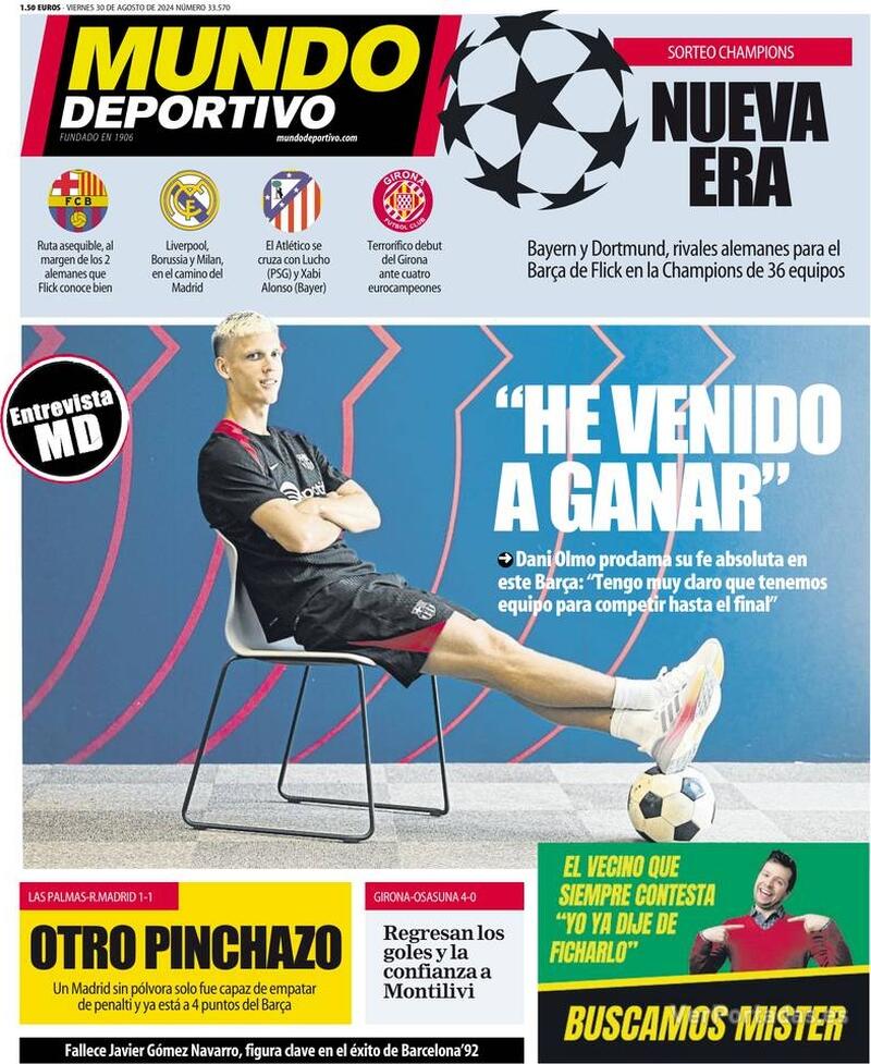 PORTADAS PRENSA DEPORTIVA VIERNES 30 DE AGOSTO Portada-periodico-mundo-deportivo-30-08-2024-85b156b1