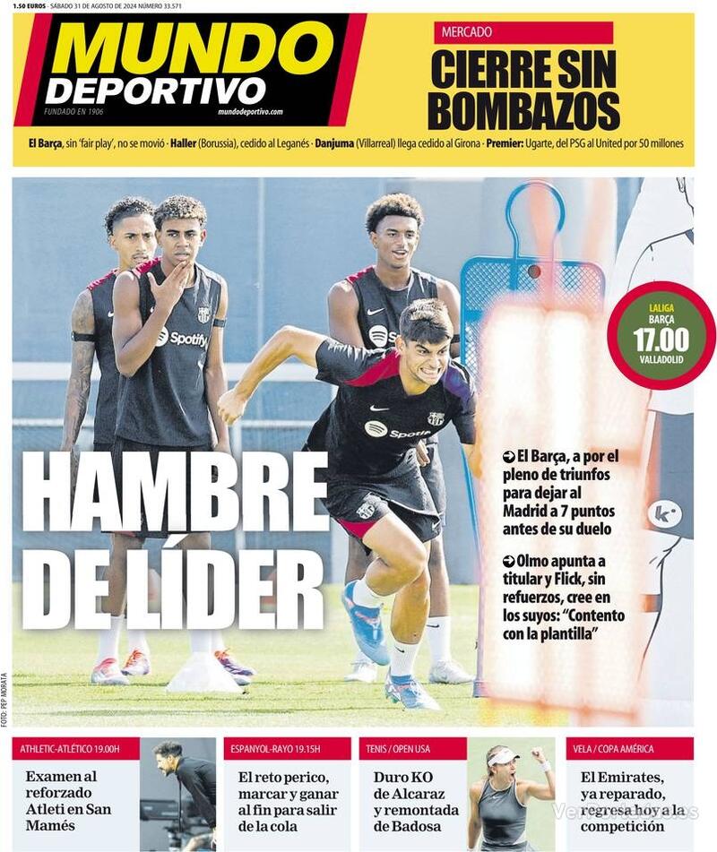 PORTADAS PRENSA DEPORTIVA VIERNES 31 DE AGOSTO Portada-periodico-mundo-deportivo-31-08-2024-671017e1