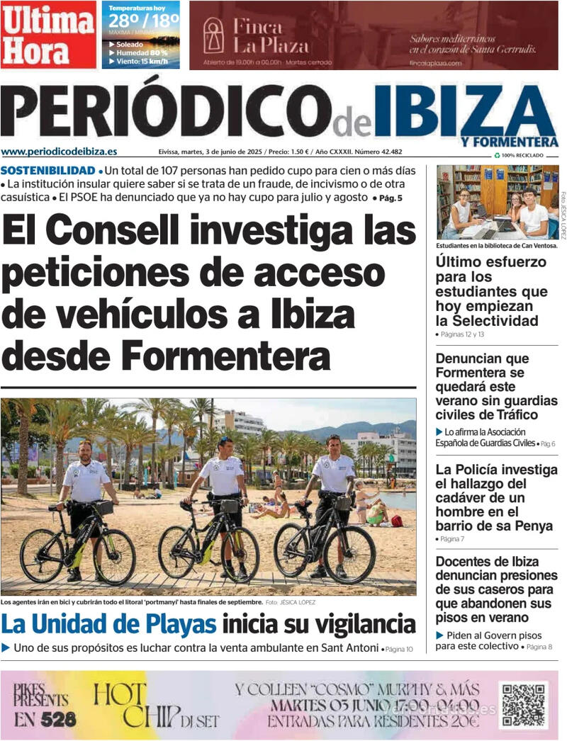 Portada Diario de Mallorca 2025-06-03