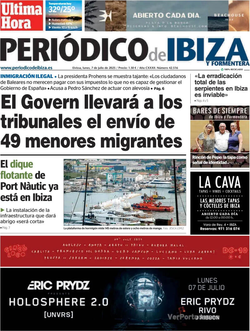 Portada Diario de Mallorca 2025-07-07