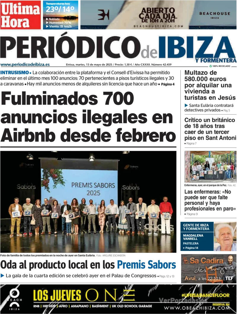 Portada Diario de Mallorca 2025-05-13