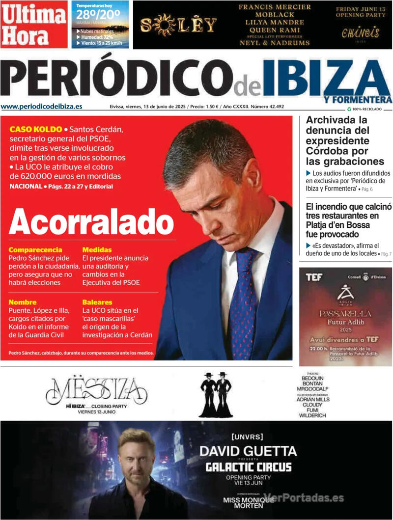 Portada Diario de Mallorca 2025-06-13