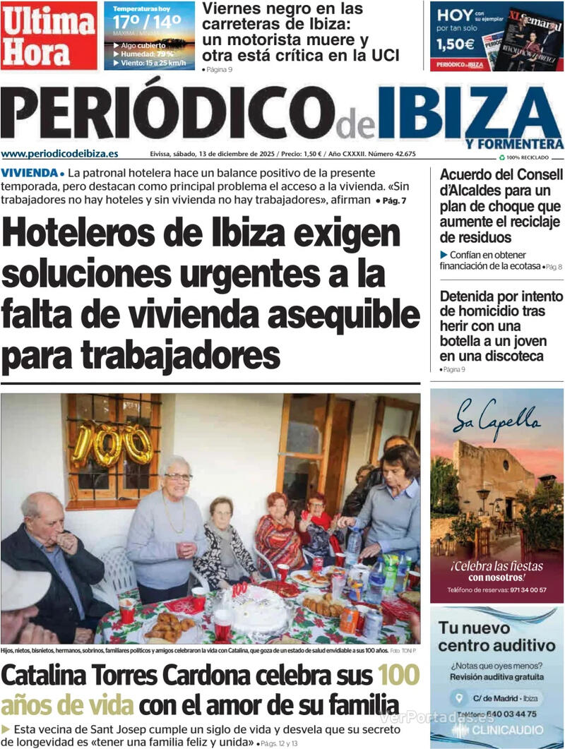 Portada El Periódico Aragón 2025-12-13