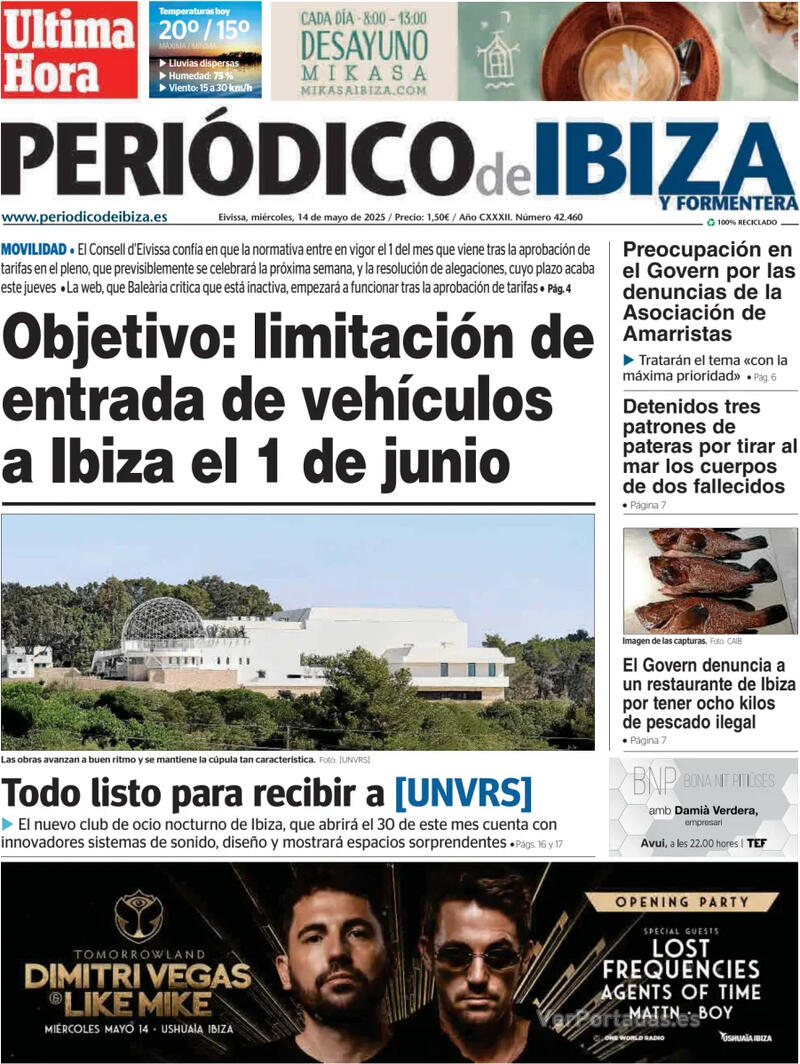 Portada Diario de Mallorca 2025-05-14