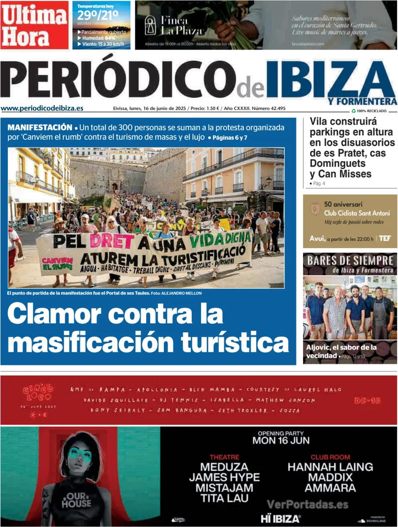 Portada Diario de Mallorca 2025-06-16