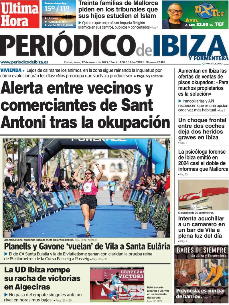 Portada Diario de Mallorca 2025-03-17