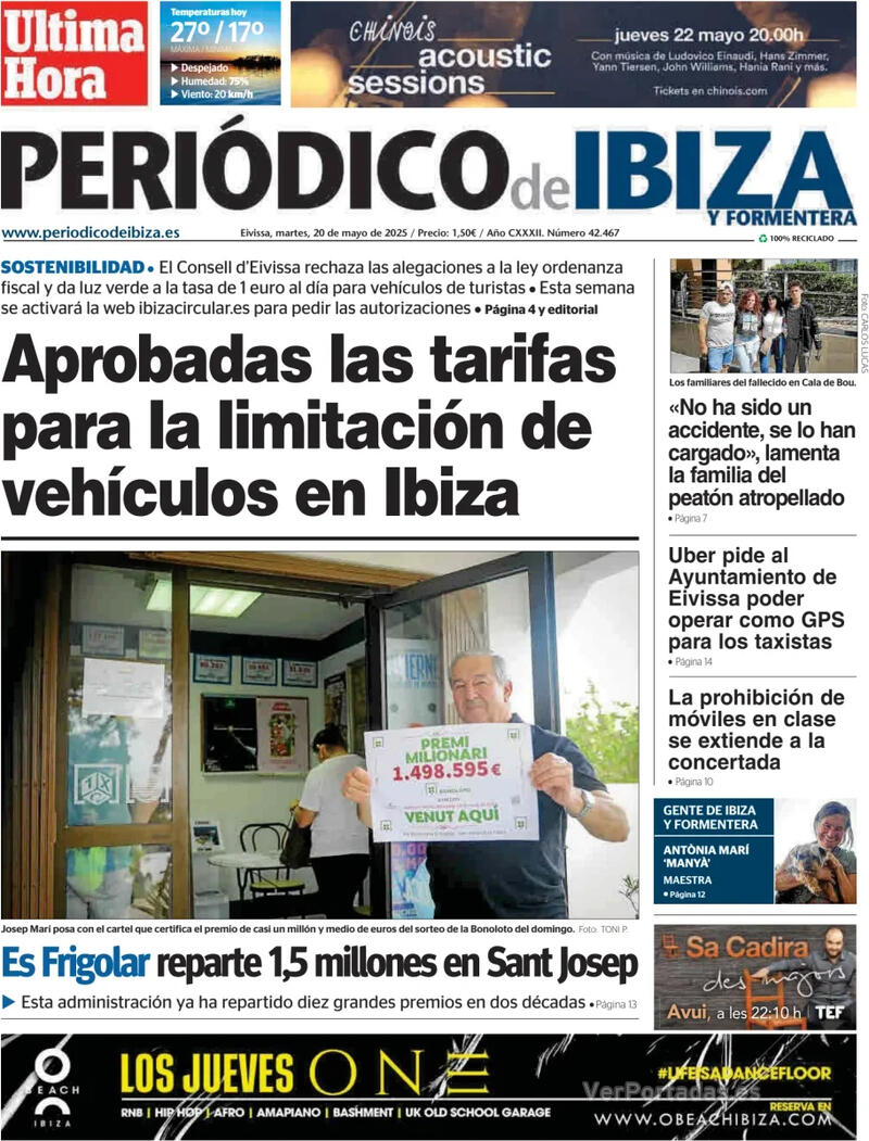 Portada Diario de Mallorca 2025-05-20