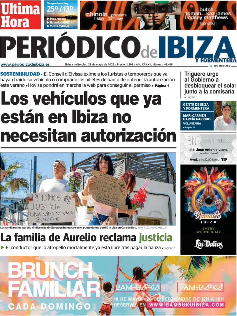 Portada Diario de Mallorca 2025-05-21
