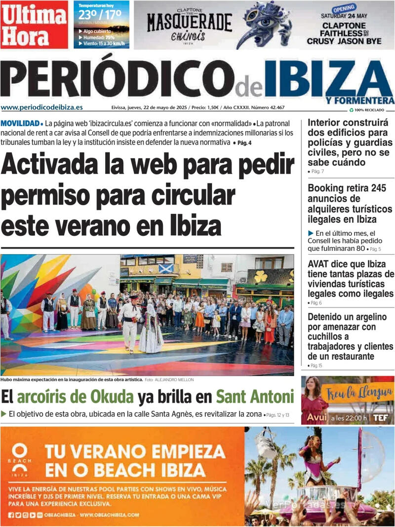 Portada Diario de Mallorca 2025-05-22