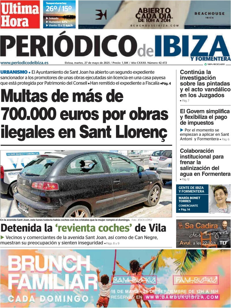 Portada Diario de Mallorca 2025-05-27