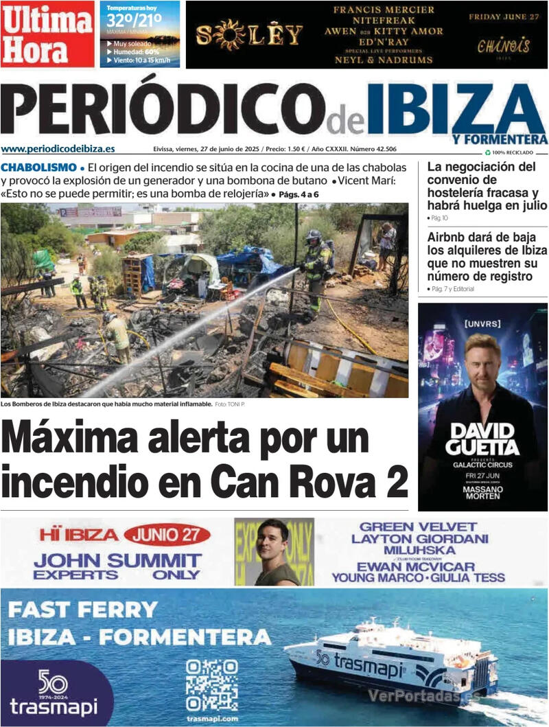 Portada Diario de Mallorca 2025-06-27