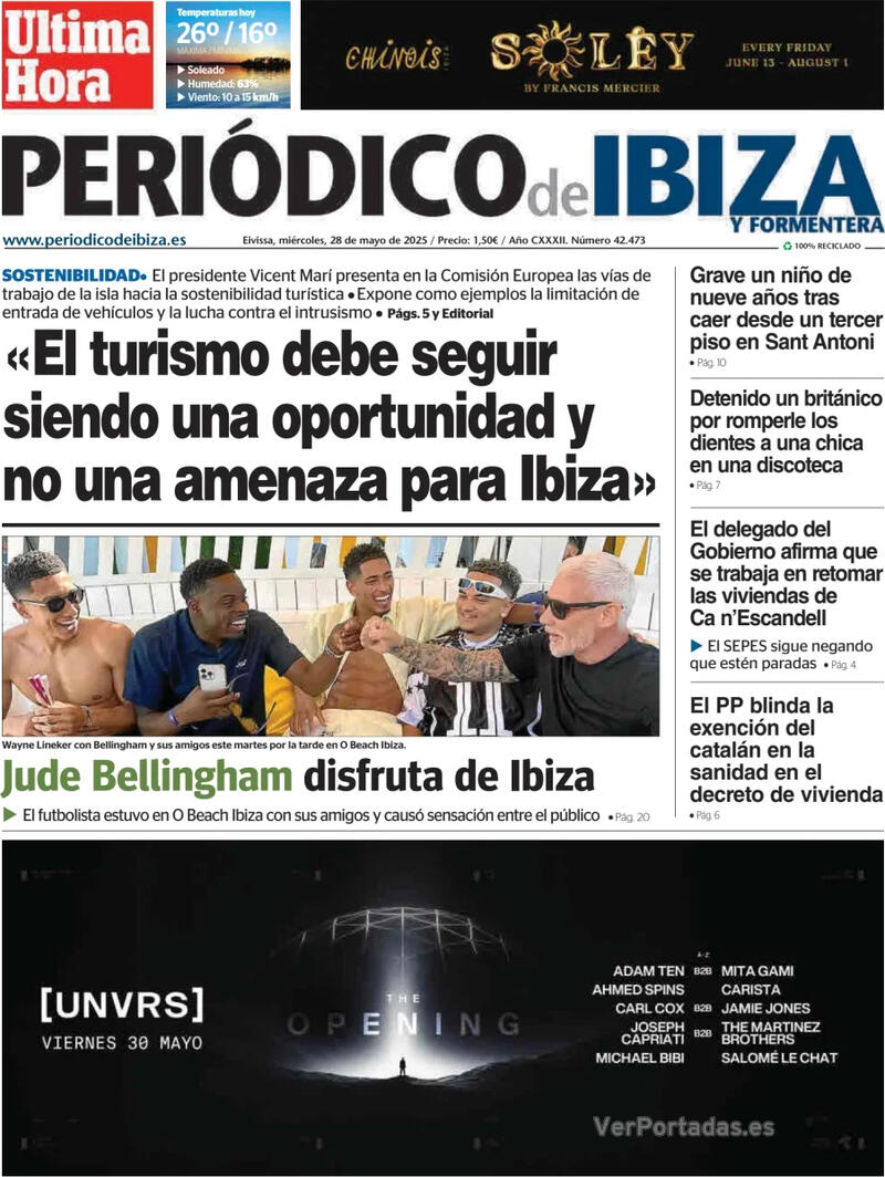 Portada Diario de Mallorca 2025-05-28