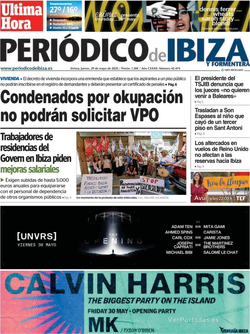 Portada Diario de Mallorca 2025-05-29