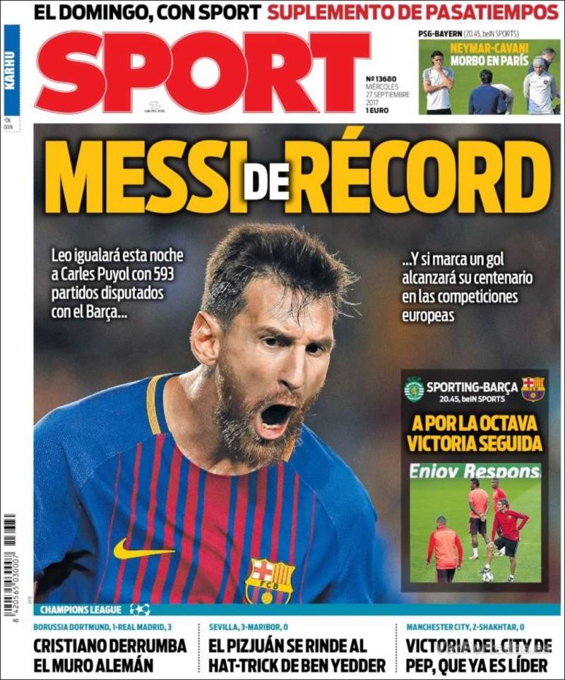 Portada Mundo Deportivo 2017-09-27