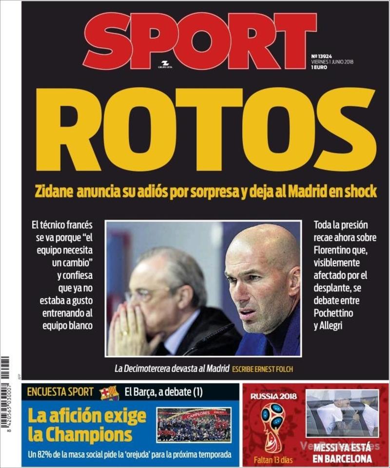 Portada Mundo Deportivo 2018-06-01