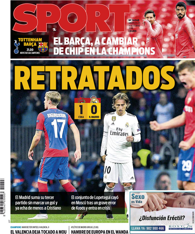 Portada Mundo Deportivo 2018-10-03