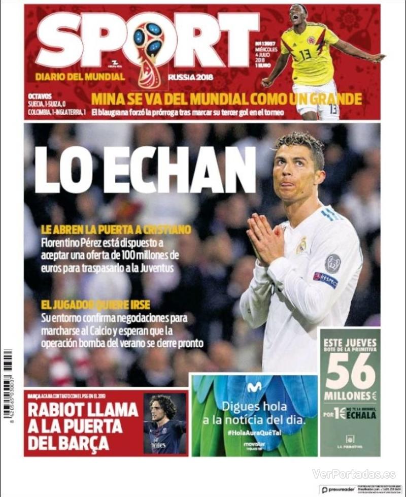 Portada Mundo Deportivo 2018-07-04