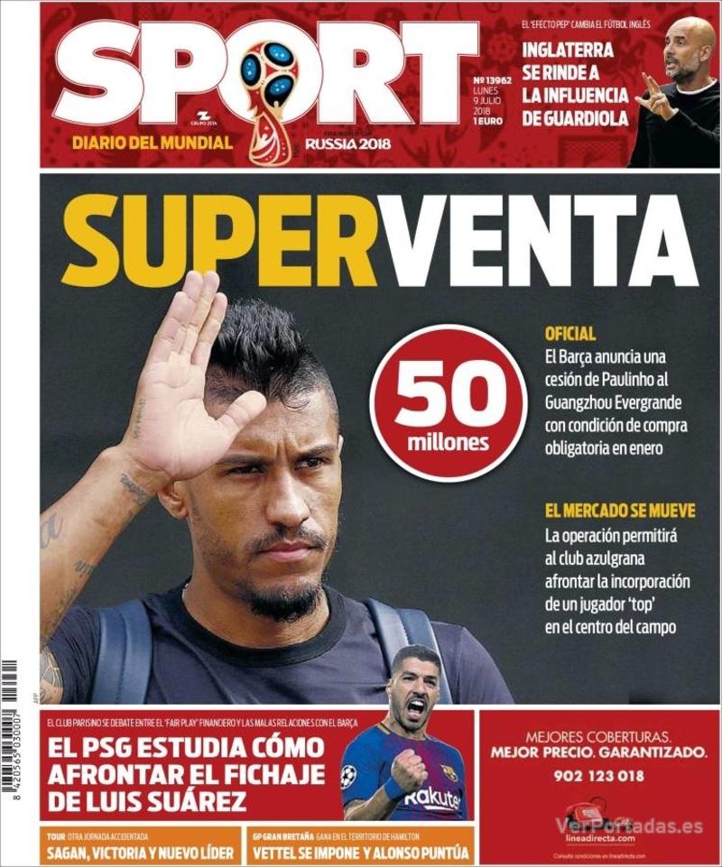 Portada Mundo Deportivo 2018-07-09