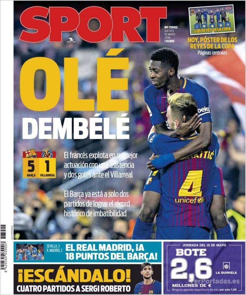 Portada Mundo Deportivo 2018-05-10