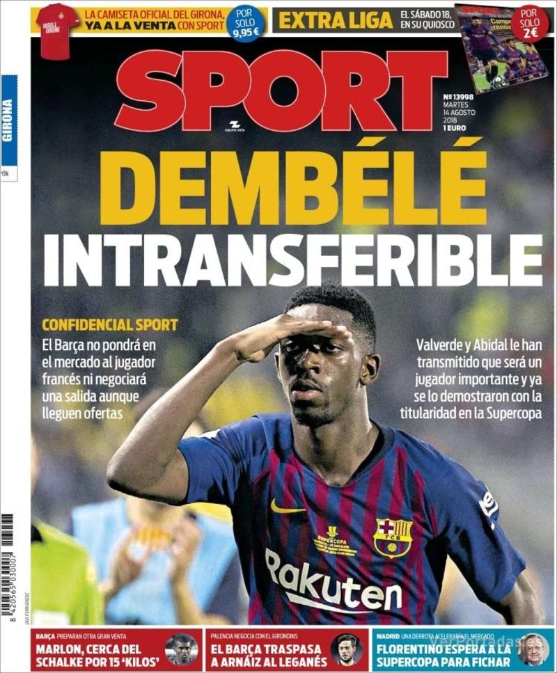 Portada Mundo Deportivo 2018-08-14