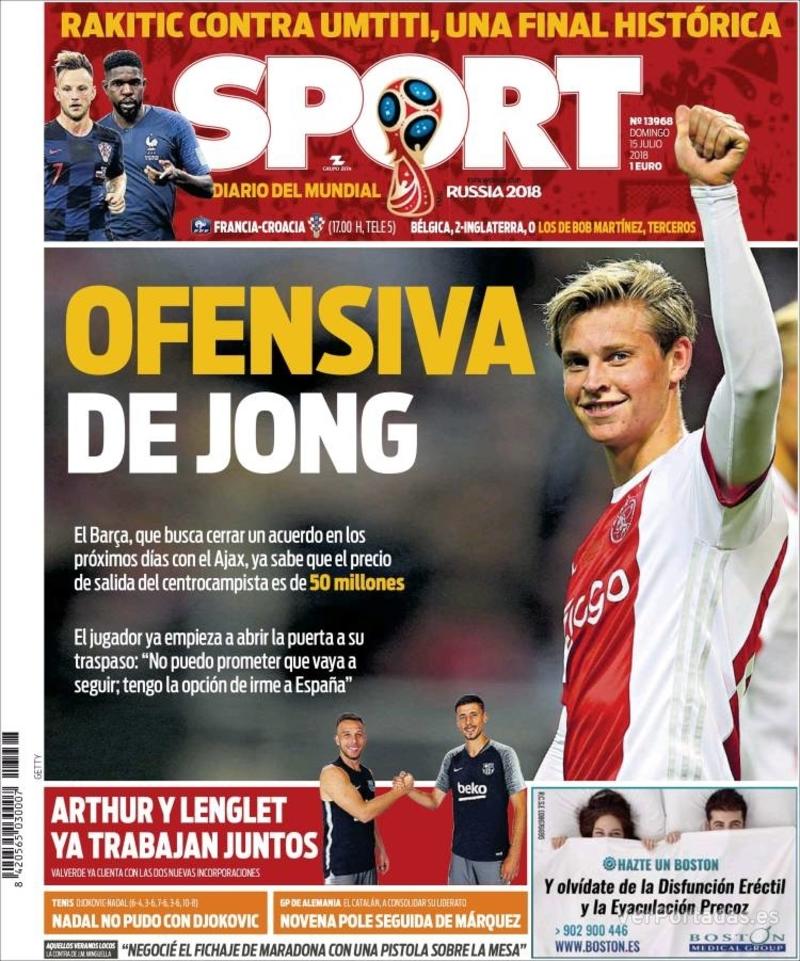 Portada Mundo Deportivo 2018-07-15
