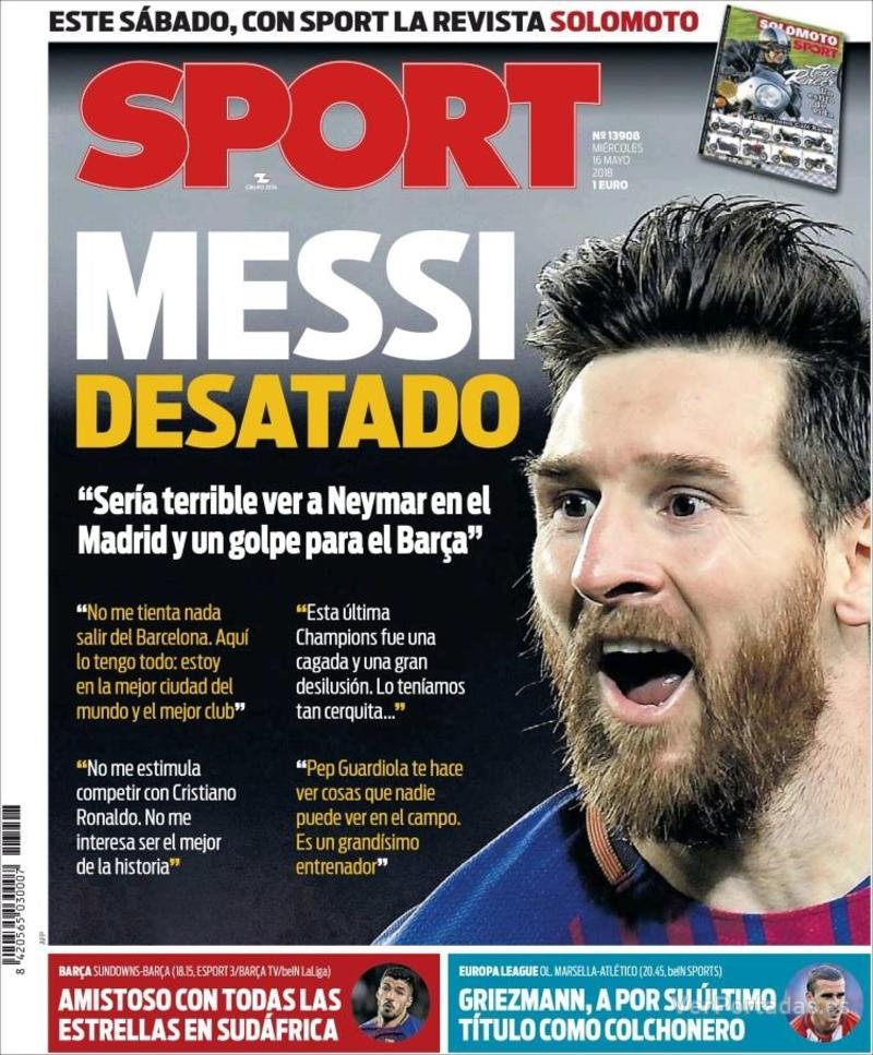 Portada Mundo Deportivo 2018-05-16
