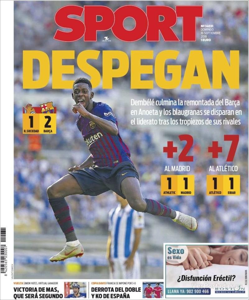 Portada Mundo Deportivo 2018-09-16