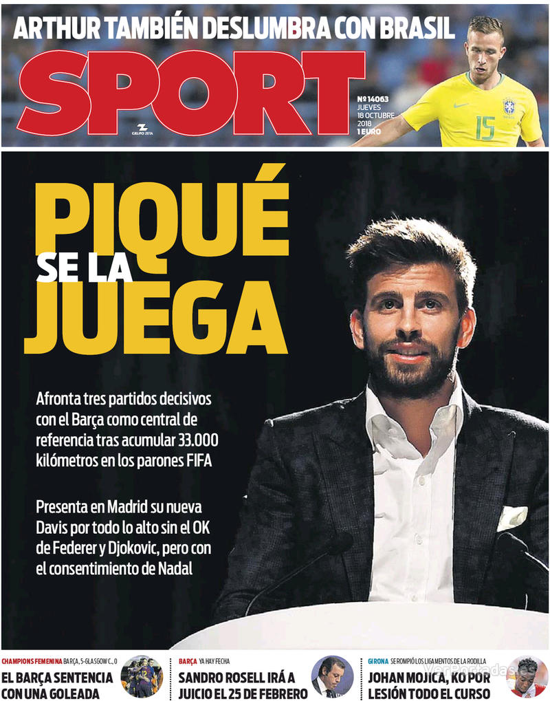 Portada Mundo Deportivo 2018-10-18