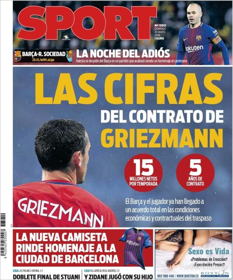 Portada Mundo Deportivo 2018-05-20
