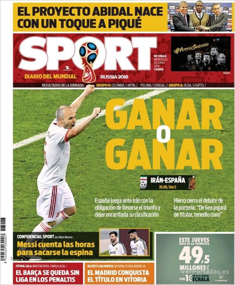 Portada Mundo Deportivo 2018-06-20