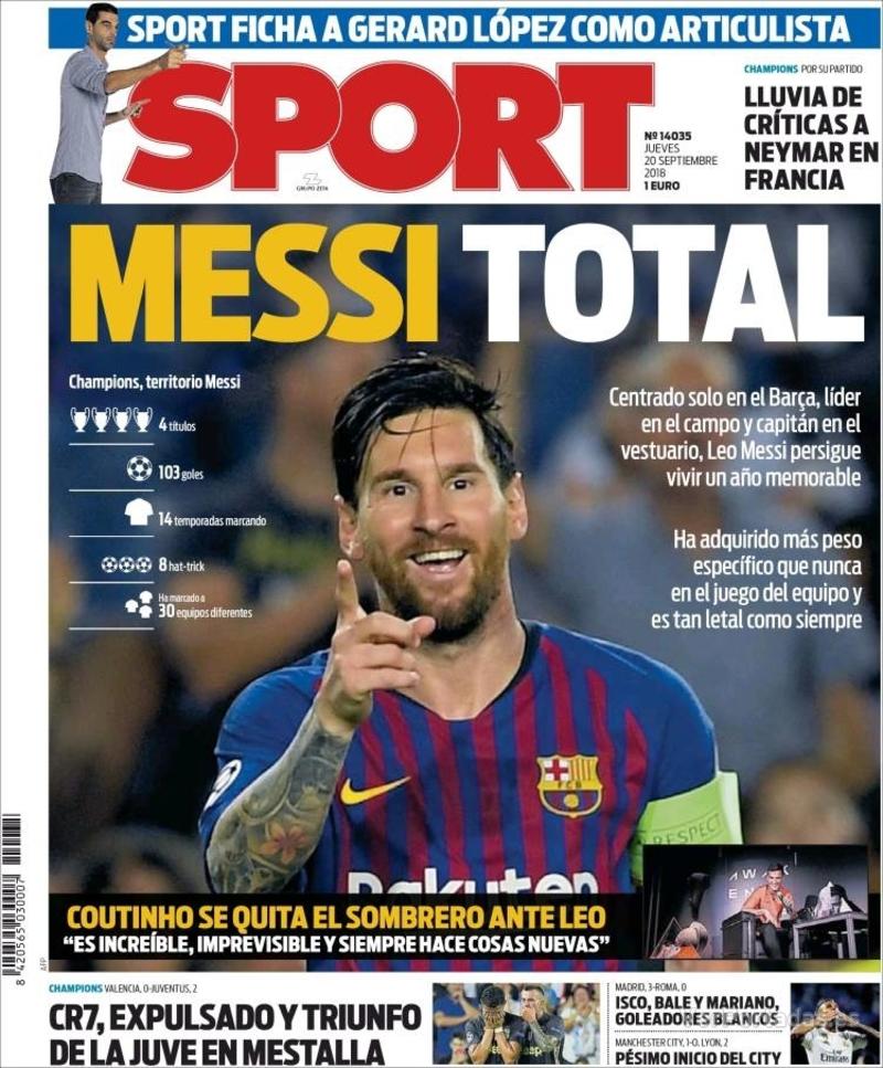 Portada Mundo Deportivo 2018-09-20
