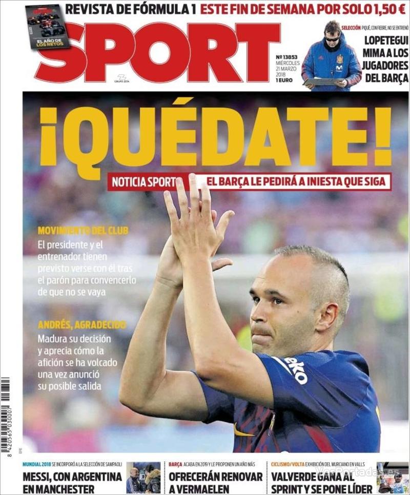 Portada Mundo Deportivo 2018-03-21