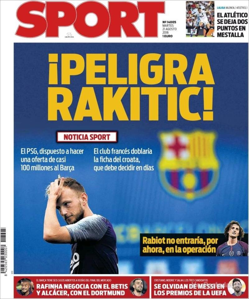 Portada Mundo Deportivo 2018-08-21