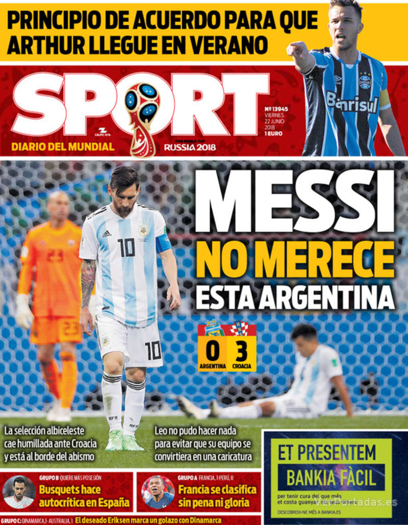 Portada Mundo Deportivo 2018-06-22