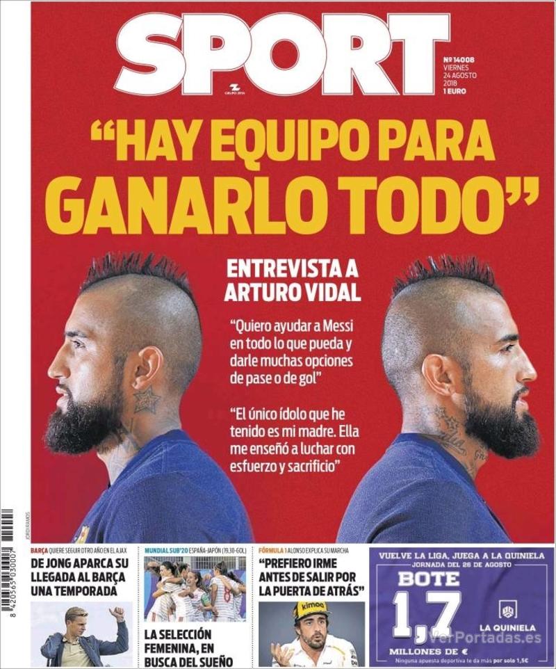 Portada Mundo Deportivo 2018-08-24