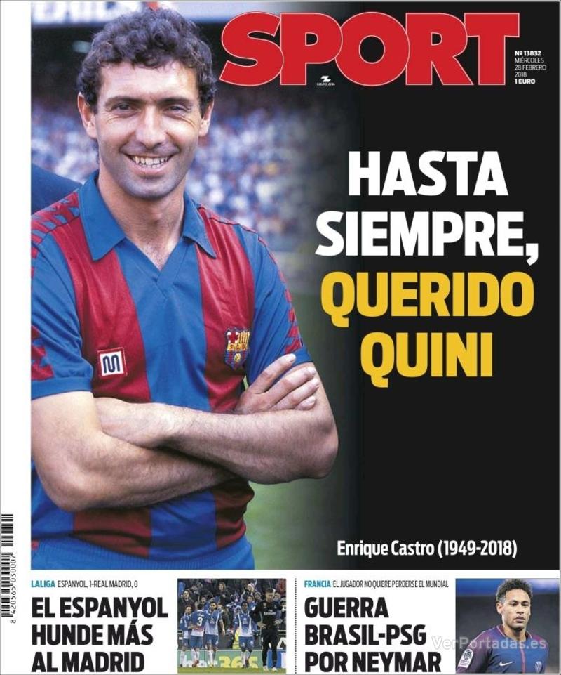 Portada Mundo Deportivo 2018-02-28