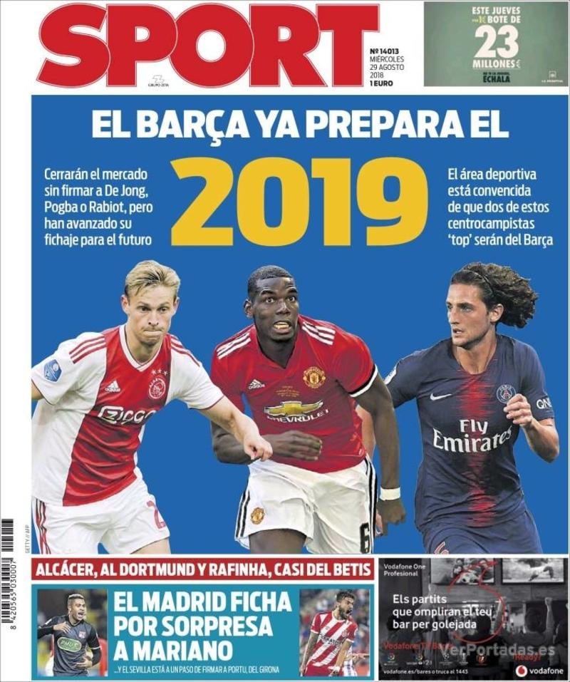 Portada Mundo Deportivo 2018-08-29