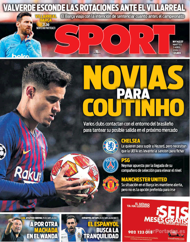 Portada Mundo Deportivo 2019-04-02