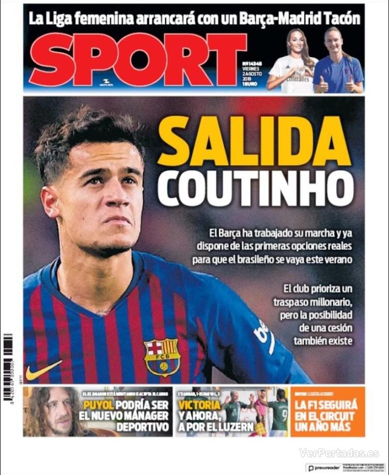 Portada Mundo Deportivo 2019-08-02