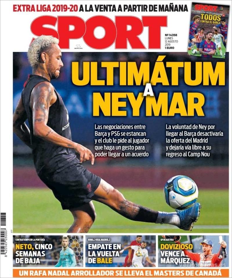 Portada Mundo Deportivo 2019-08-12