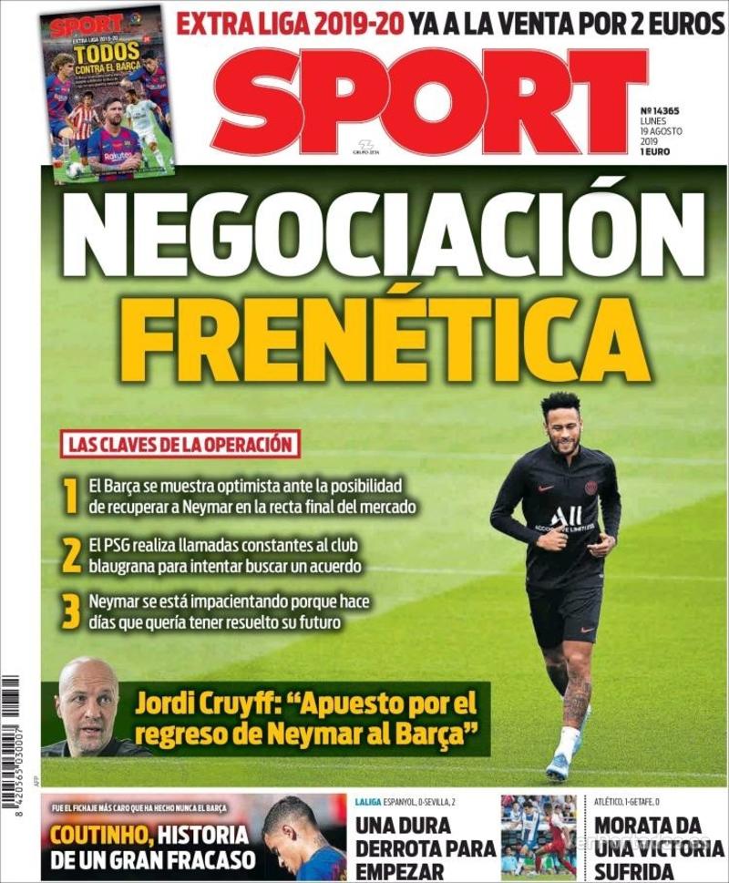 Portada Mundo Deportivo 2019-08-19