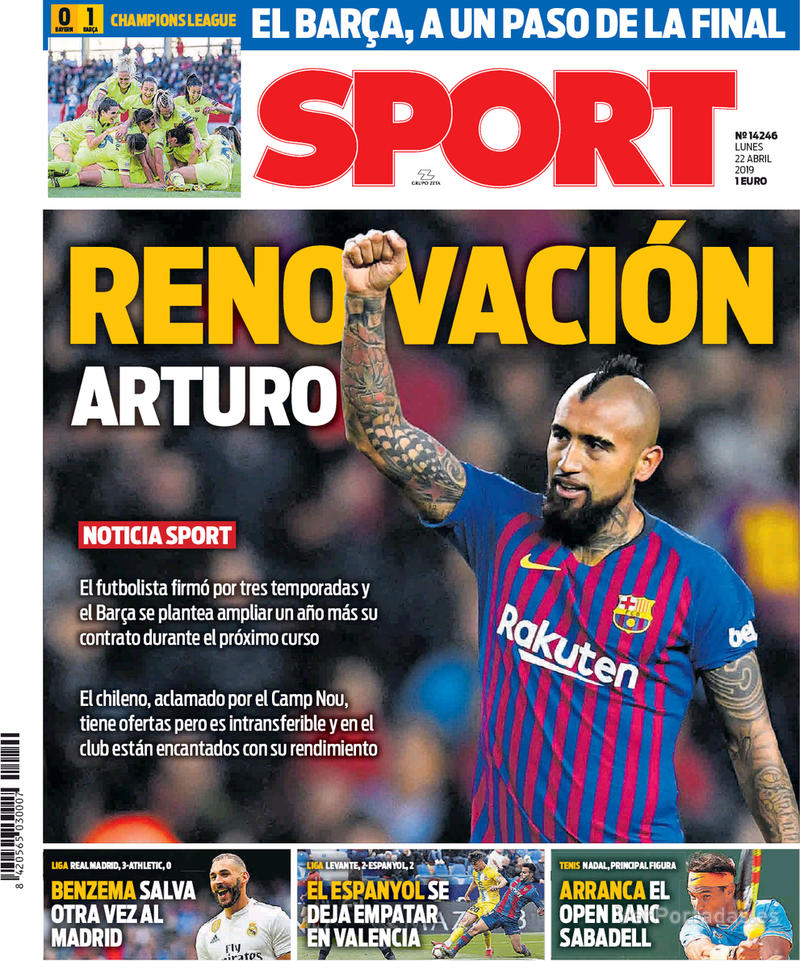 Portada Mundo Deportivo 2019-04-22