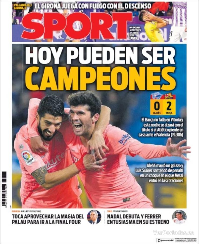 Portada Mundo Deportivo 2019-04-24