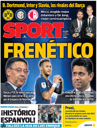 Portada Sport 2019-08-30