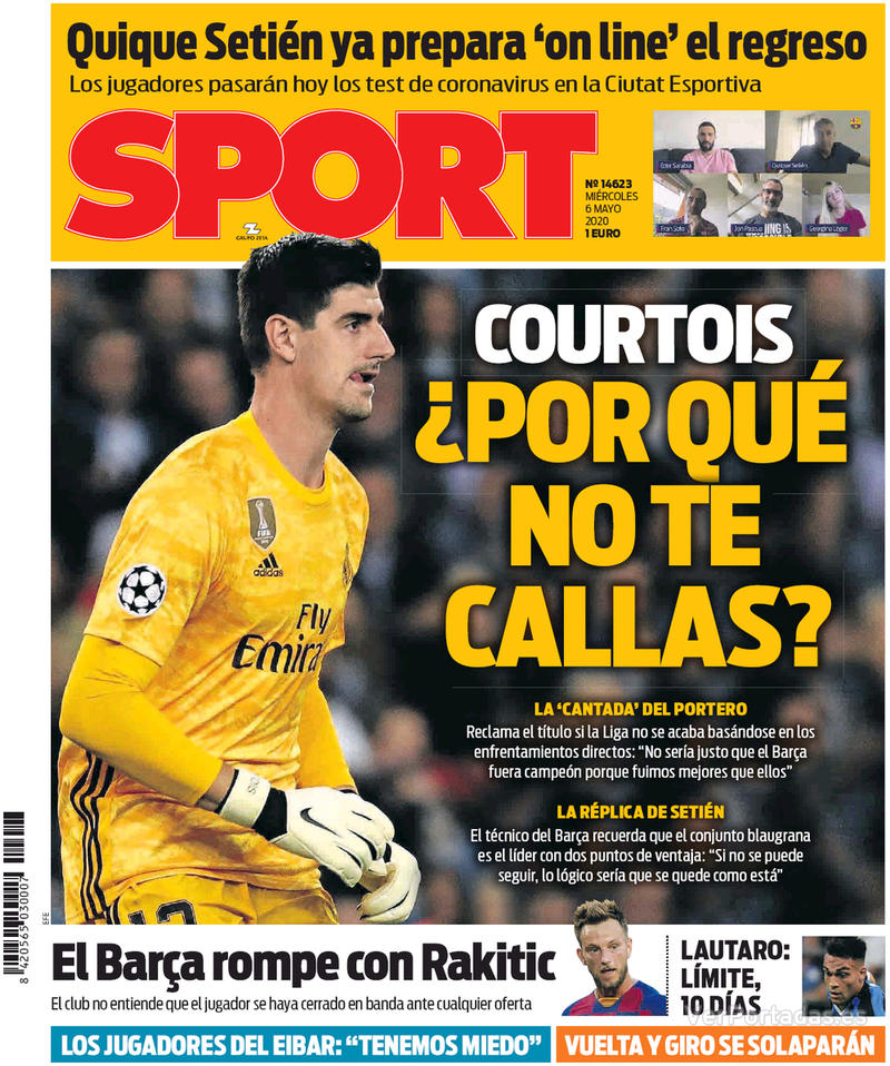 Portada Mundo Deportivo 2020-05-06