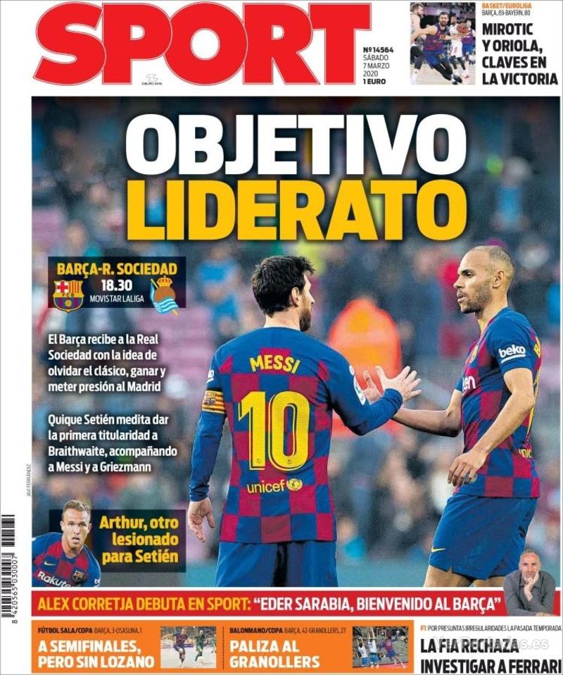 Portada Mundo Deportivo 2020-03-07