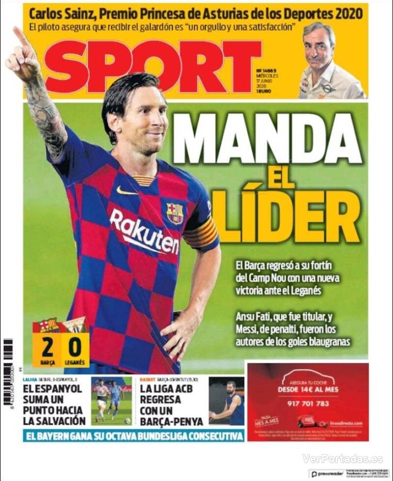 Portada Mundo Deportivo 2020-06-17