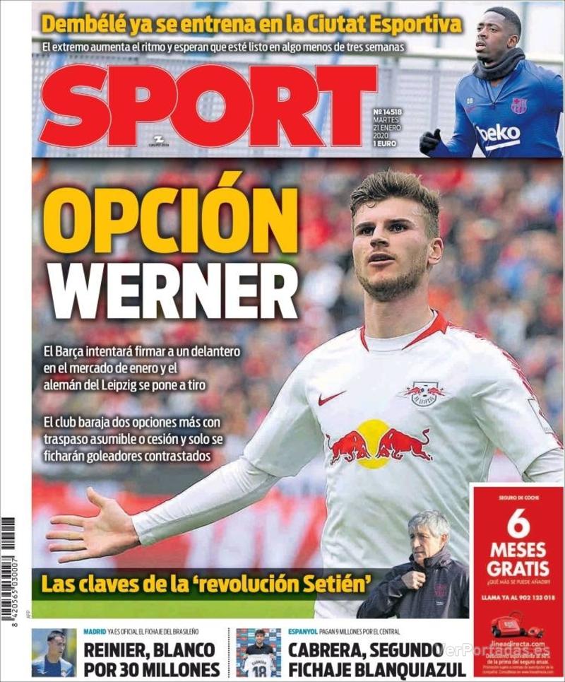 Portada Mundo Deportivo 2020-01-21