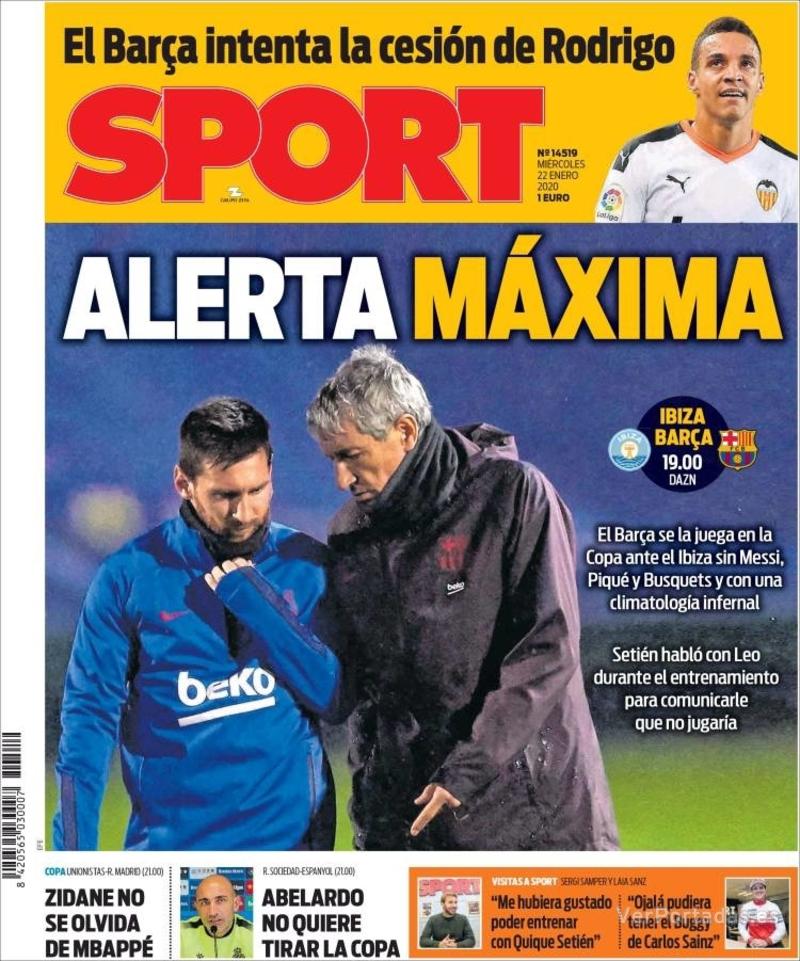 Portada Mundo Deportivo 2020-01-22