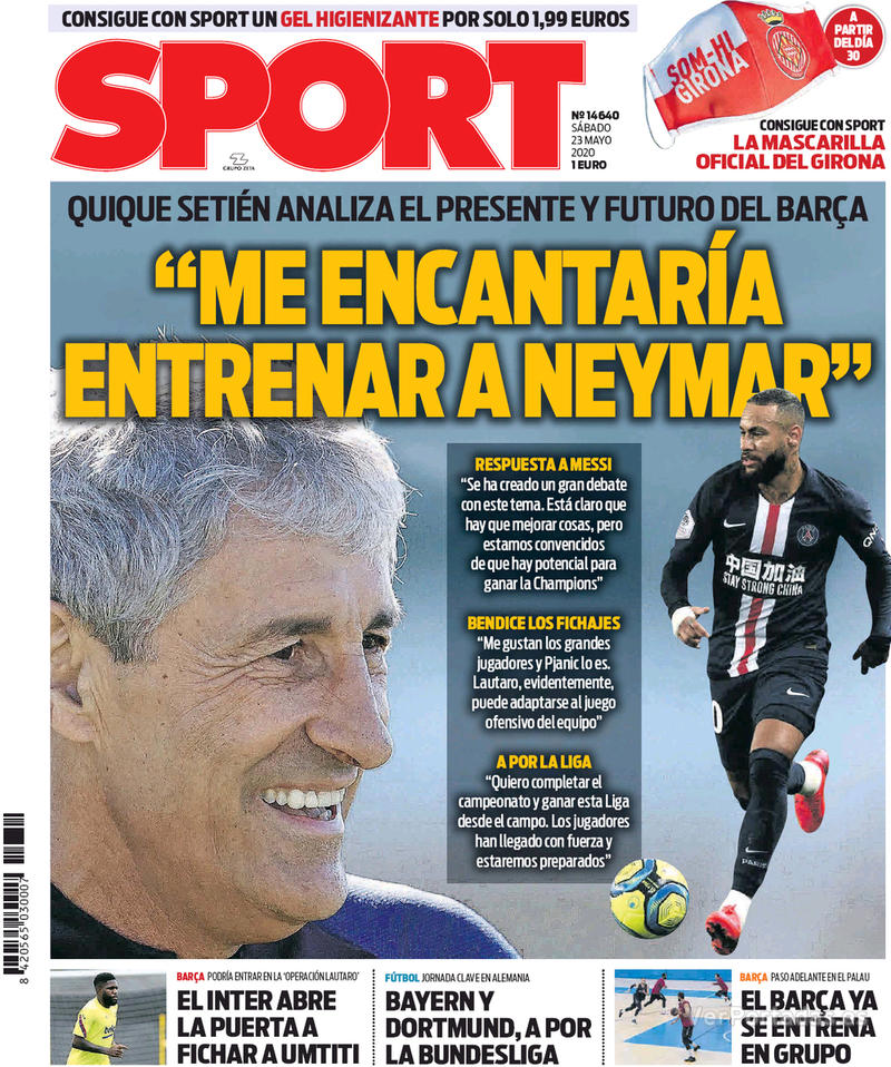 Portada Mundo Deportivo 2020-05-23